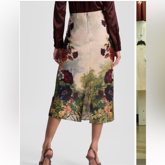 Alice + Olivia Maeve Floral Forest Slip Skirt in Forbidden Forest size 6 - Picture 3 of 10